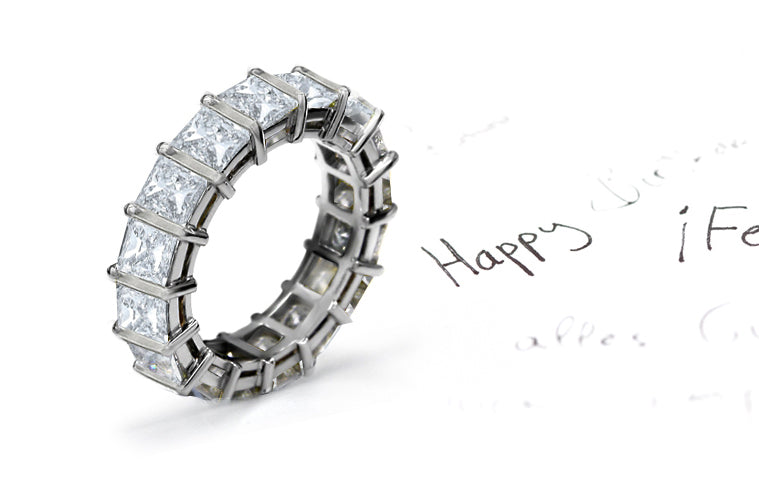 eternity band bar set with princess cut diamonds