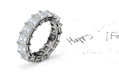 eternity band bar set with princess cut diamonds