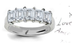 anniversary band prong set with five emerald cut diamonds