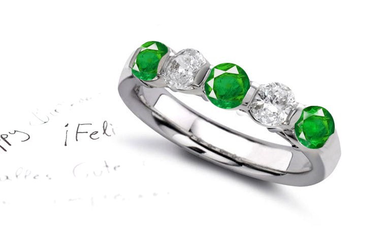 emerald bagguette diamond eternity bands 2 barset