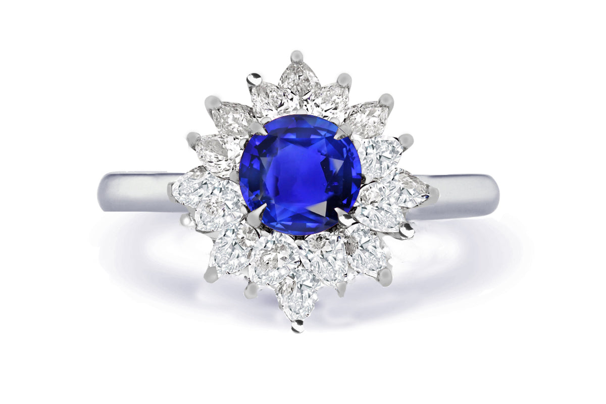 New 2026 1 custom made unique affordable blue sapphire diamond accents engagement rings