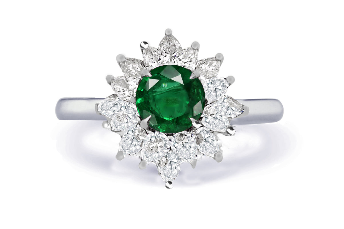 New 2026 1 custom made unique affordable emerald diamond accents engagement rings