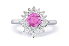 New 2026 1 custom made unique affordable pink sapphire diamond accents engagement rings