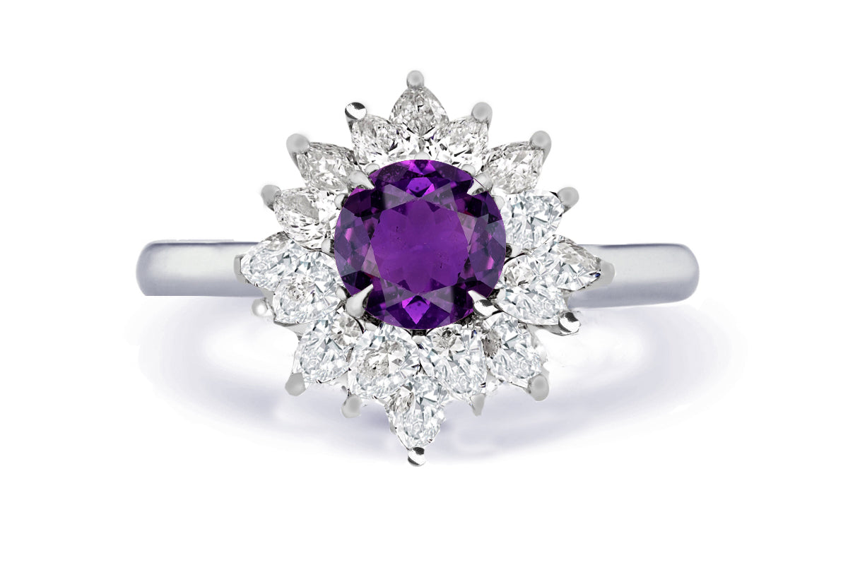 New 2026 1 custom made unique affordable purple sapphire diamond accents engagement rings