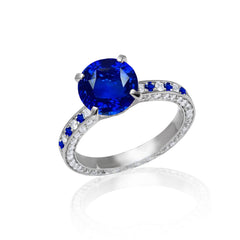 New 2026 100 custom made unique affordable blue sapphire diamond accents engagement rings