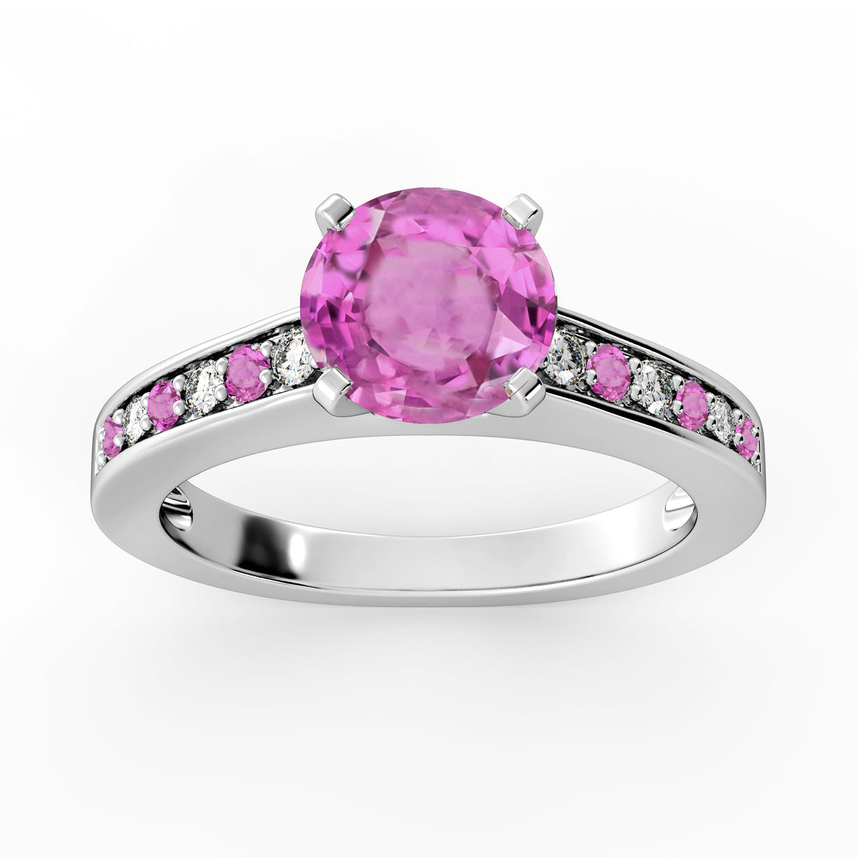 New 2026 101 custom made unique affordable pink sapphire diamond accents engagement rings