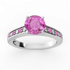 New 2026 101 custom made unique affordable pink sapphire diamond accents engagement rings