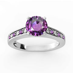 New 2026 101 custom made unique affordable purple sapphire diamond accents engagement rings