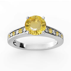 New 2026 101 custom made unique affordable yellow sapphire diamond accents engagement rings