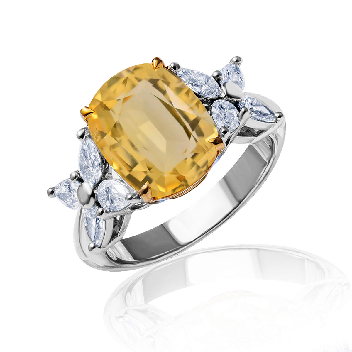 New 2026 102 custom made unique affordable yellow sapphire diamond accents engagement rings