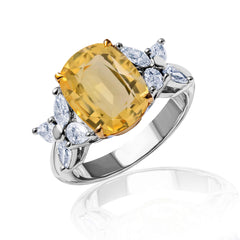 New 2026 102 custom made unique affordable yellow sapphire diamond accents engagement rings