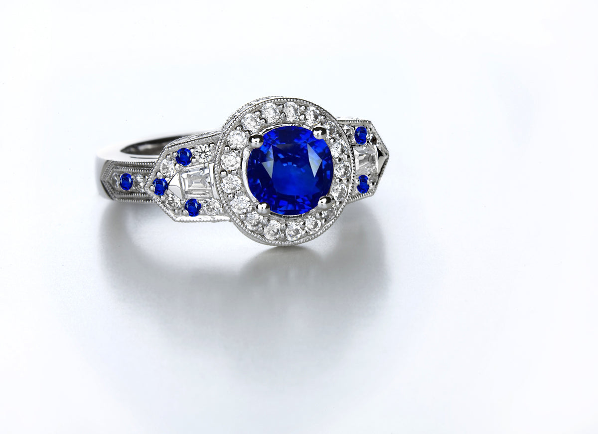 New 2026 103 custom made unique affordable blue sapphire diamond accents engagement rings