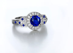 New 2026 103 custom made unique affordable blue sapphire diamond accents engagement rings