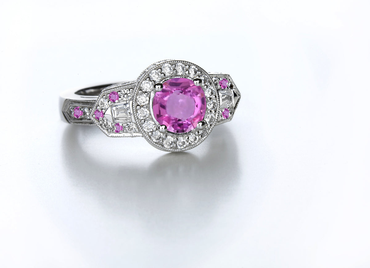 New 2026 103 custom made unique affordable pink sapphire diamond accents engagement rings