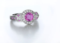 New 2026 103 custom made unique affordable pink sapphire diamond accents engagement rings