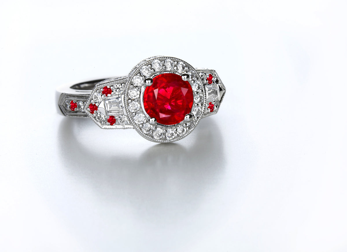 New 2026 103 custom made unique affordable ruby diamond accents engagement rings