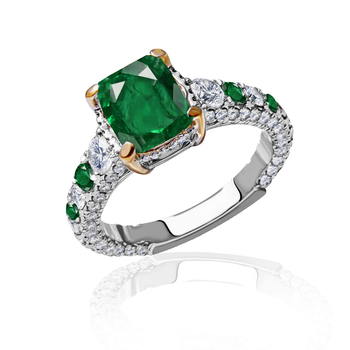 New 2026 104 custom made unique affordable emerald diamond accents engagement rings