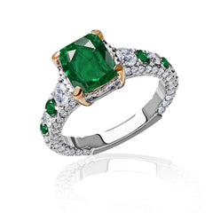 New 2026 104 custom made unique affordable emerald diamond accents engagement rings