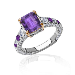 New 2026 104 custom made unique affordable purple sapphire diamond accents engagement rings