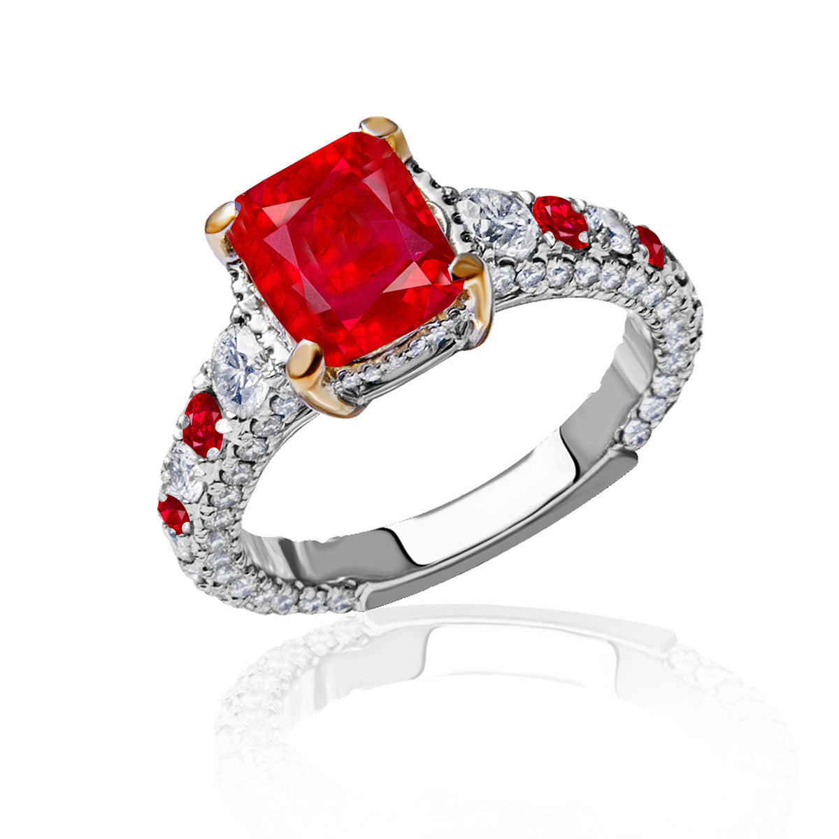 New 2026 104 custom made unique affordable ruby diamond accents engagement rings