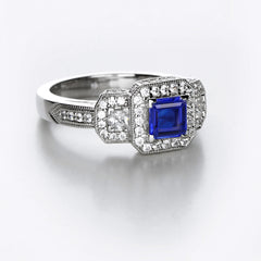 New 2026 105 custom made unique affordable blue sapphire diamond accents engagement rings
