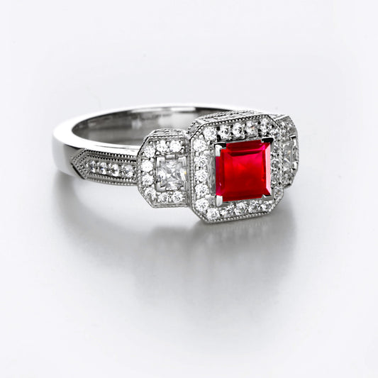 New 2026 105 custom made unique affordable ruby diamond accents engagement rings