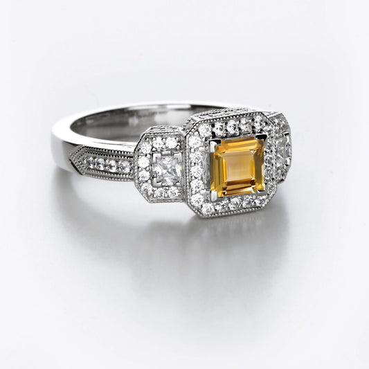 New 2026 105 custom made unique affordable yellow sapphire diamond accents engagement rings