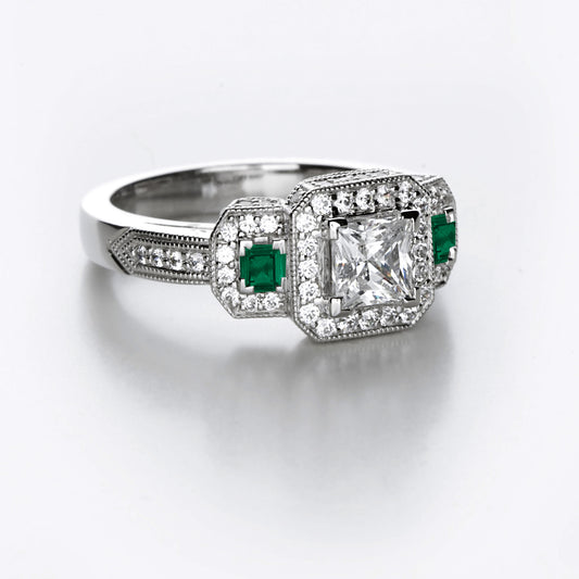 New 2026 106 custom made unique affordable emerald diamond accents engagement rings
