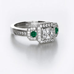 New 2026 106 custom made unique affordable emerald diamond accents engagement rings