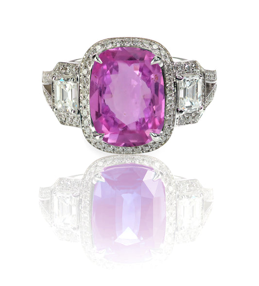 New 2026 107 custom made unique affordable pink sapphire diamond accents engagement rings