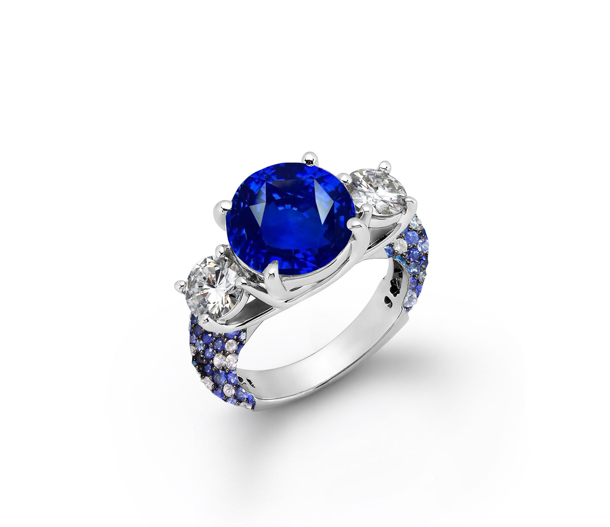 New 2026 108 custom made unique affordable blue sapphire diamond accents engagement rings
