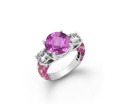 New 2026 108 custom made unique affordable pink sapphire diamond accents engagement rings