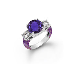 New 2026 108 custom made unique affordable purple sapphire diamond accents engagement rings