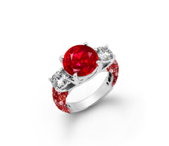 New 2026 108 custom made unique affordable ruby diamond accents engagement rings