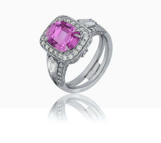 New 2026 109 custom made unique affordable pink sapphire diamond accents engagement rings