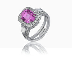 New 2026 109 custom made unique affordable pink sapphire diamond accents engagement rings