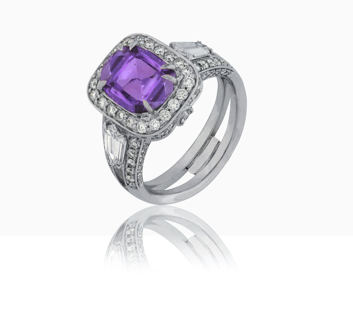 New 2026 109 custom made unique affordable purple sapphire diamond accents engagement rings