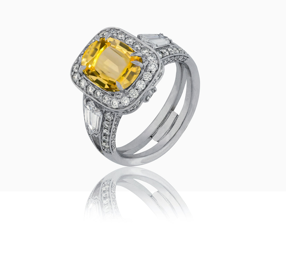 New 2026 109 custom made unique affordable yellow sapphire diamond accents engagement rings