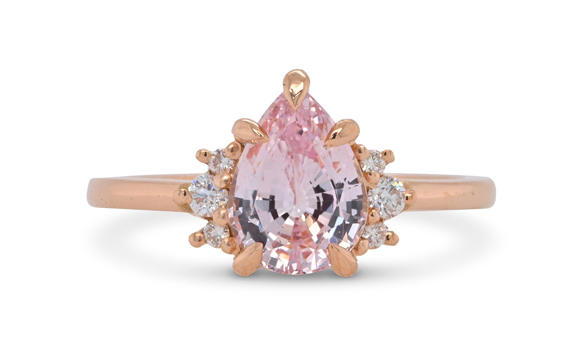 New 2026 110 custom made unique affordable pink sapphire diamond accents engagement rings
