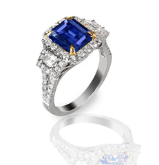 New 2026 111 custom made unique affordable blue sapphire diamond accents engagement rings