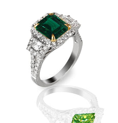 New 2026 111 custom made unique affordable emerald diamond accents engagement rings