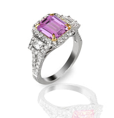 New 2026 111 custom made unique affordable pink sapphire diamond accents engagement rings