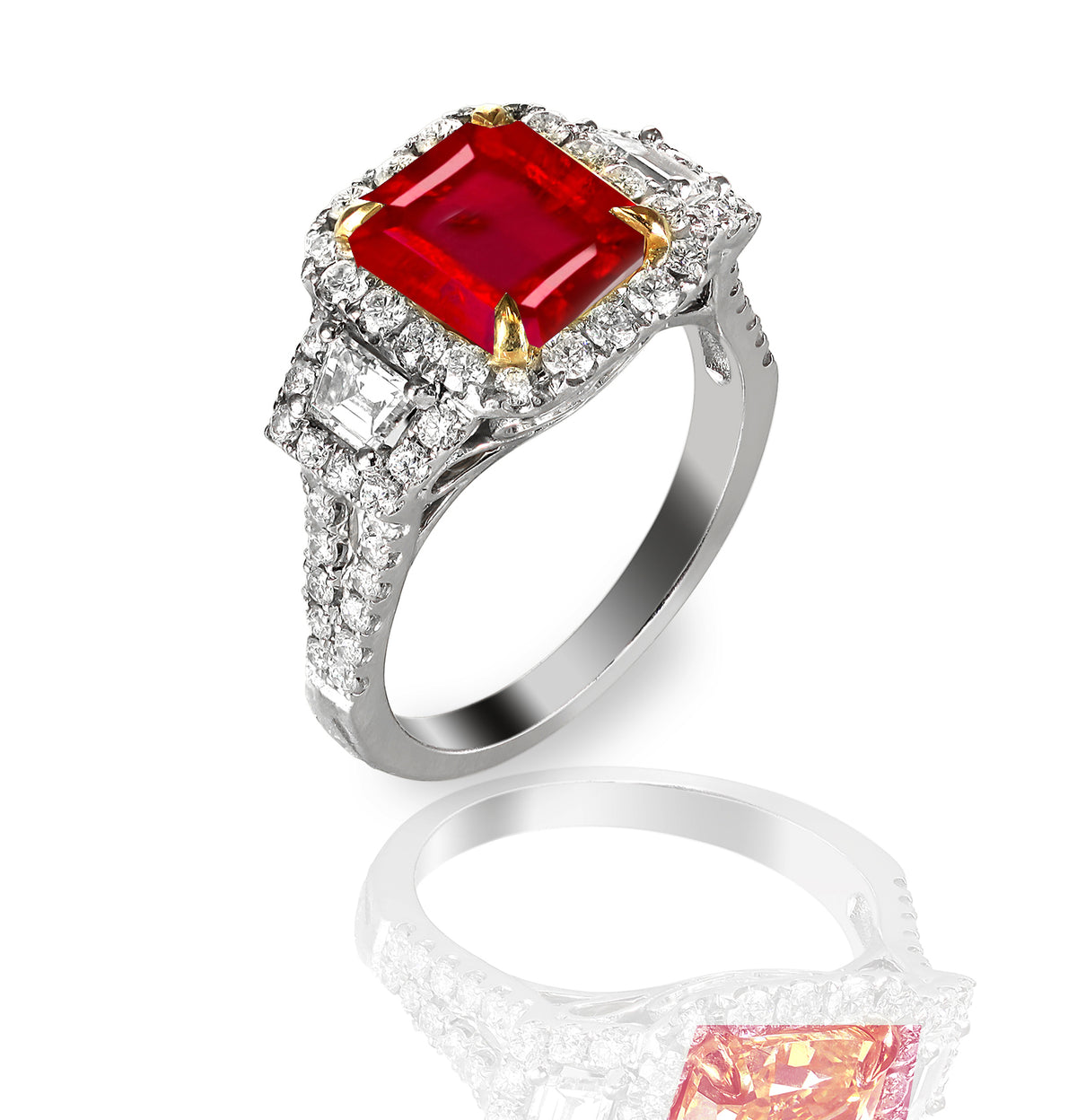 New 2026 111 custom made unique affordable ruby diamond accents engagement rings