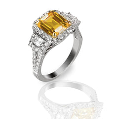 New 2026 111 custom made unique affordable yellow sapphire diamond accents engagement rings
