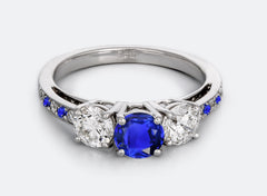 New 2026 112 custom made unique affordable blue sapphire diamond accents engagement rings