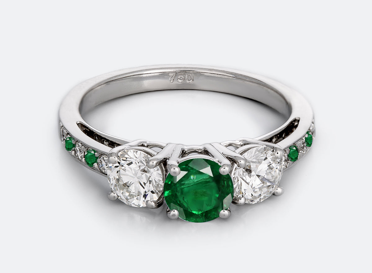 New 2026 112 custom made unique affordable emerald diamond accents engagement rings