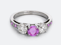 New 2026 112 custom made unique affordable pink sapphire diamond accents engagement rings