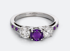 New 2026 112 custom made unique affordable purple sapphire diamond accents engagement rings