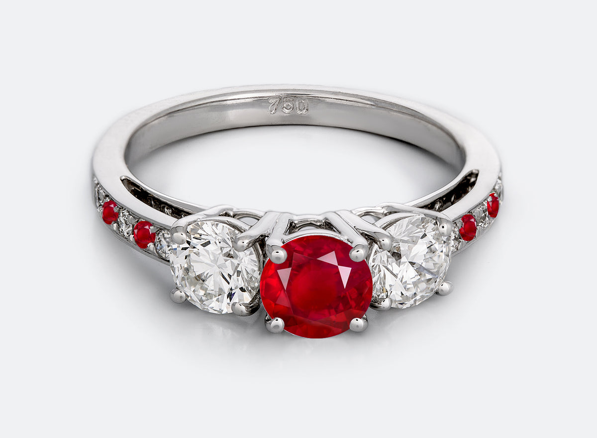 New 2026 112 custom made unique affordable ruby diamond accents engagement rings