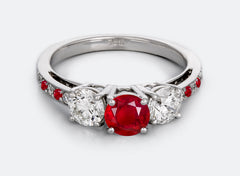 New 2026 112 custom made unique affordable ruby diamond accents engagement rings